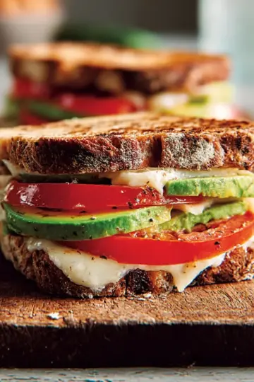 Avocado, Mozzarella, and Tomato Grilled Cheese