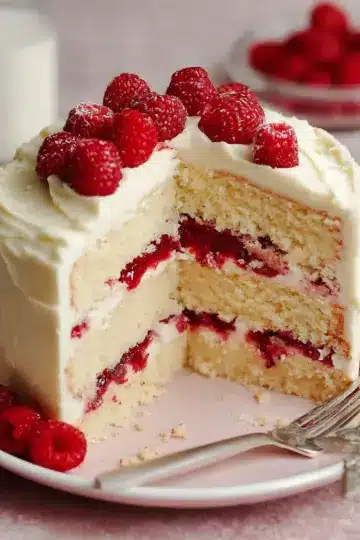 White Chocolate Raspberry Cake