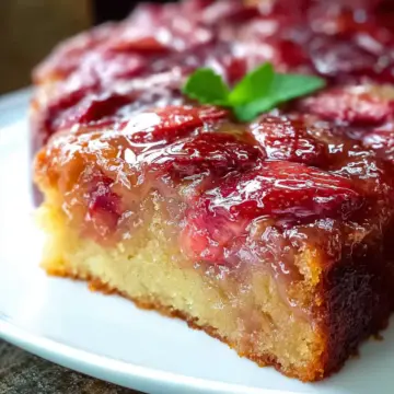 Strawberry Rhubarb Upside Down Cake