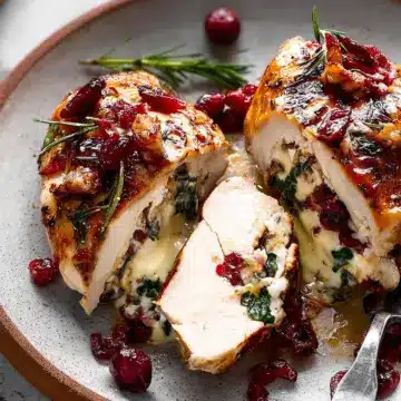 Cranberry Brie Stuffed Chicken Breasts