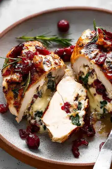 Cranberry Brie Stuffed Chicken Breasts