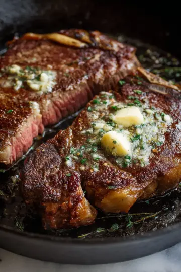 Pan Seared Steak with Garlic Butter