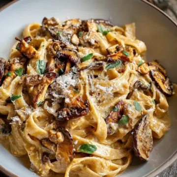 Caramelized Leek and Mushroom Gruyere Pasta