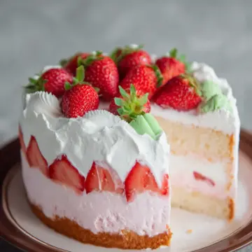 Strawberry Chiffon Layer Cake